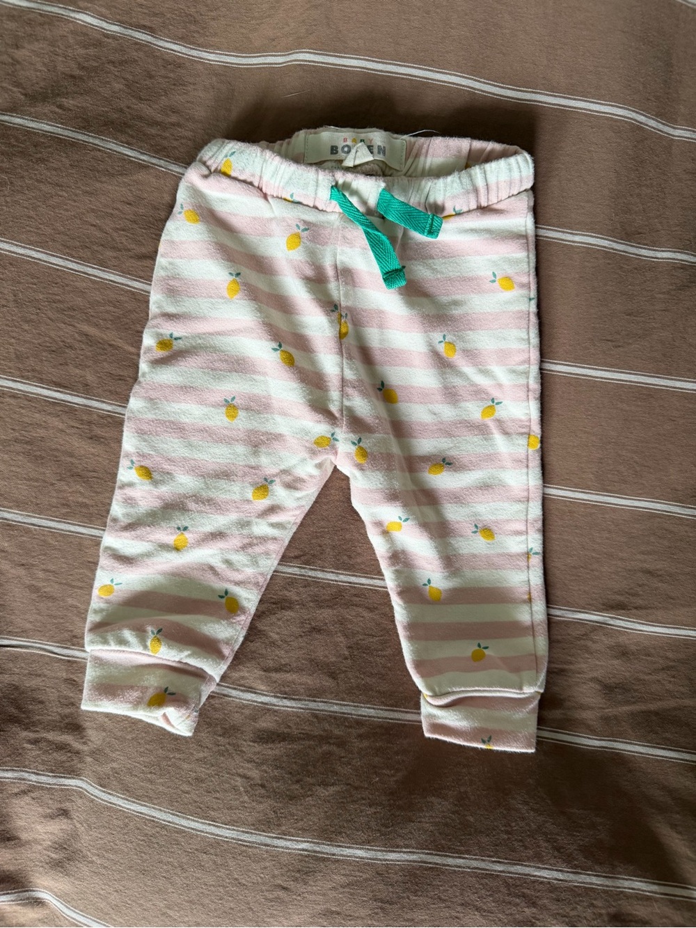 Baby Boden Striped Lemon Pajama Pants